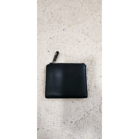 Vintage Coach Leather Wallet Black BiFold Snap Wallet Silver Minimal 90s EUC - Picture 3 of 6